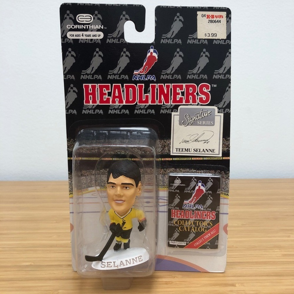 Corinthian‎ Headliners Teemu Selanne Figure Fan Yellow NHLPA 1996 Vintage